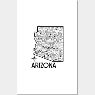 Arizona Map Posters and Art